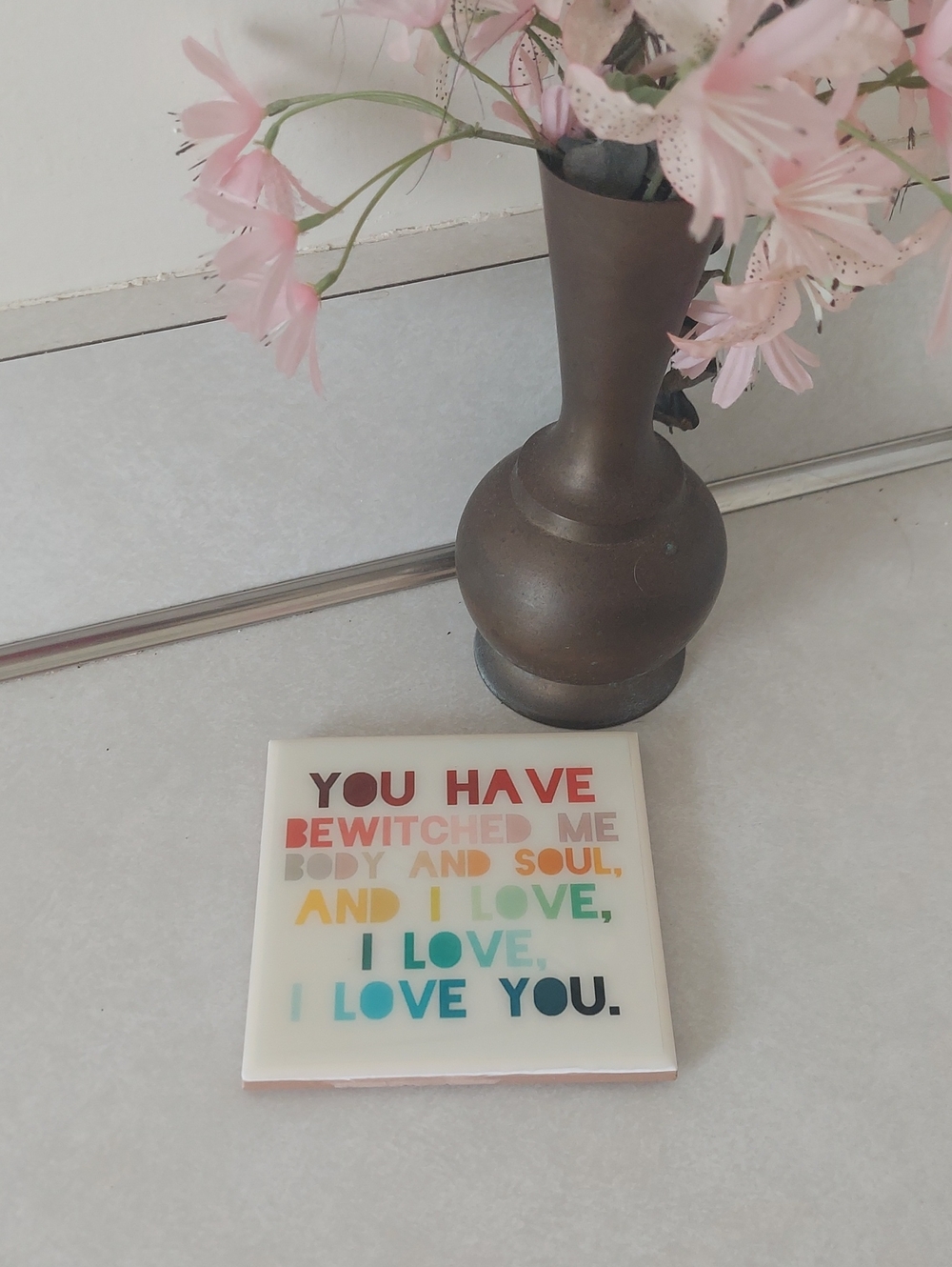 Pride&Prejudice Mr. Darcy Quote Tile Coaster 'You Have Bewitched Me'